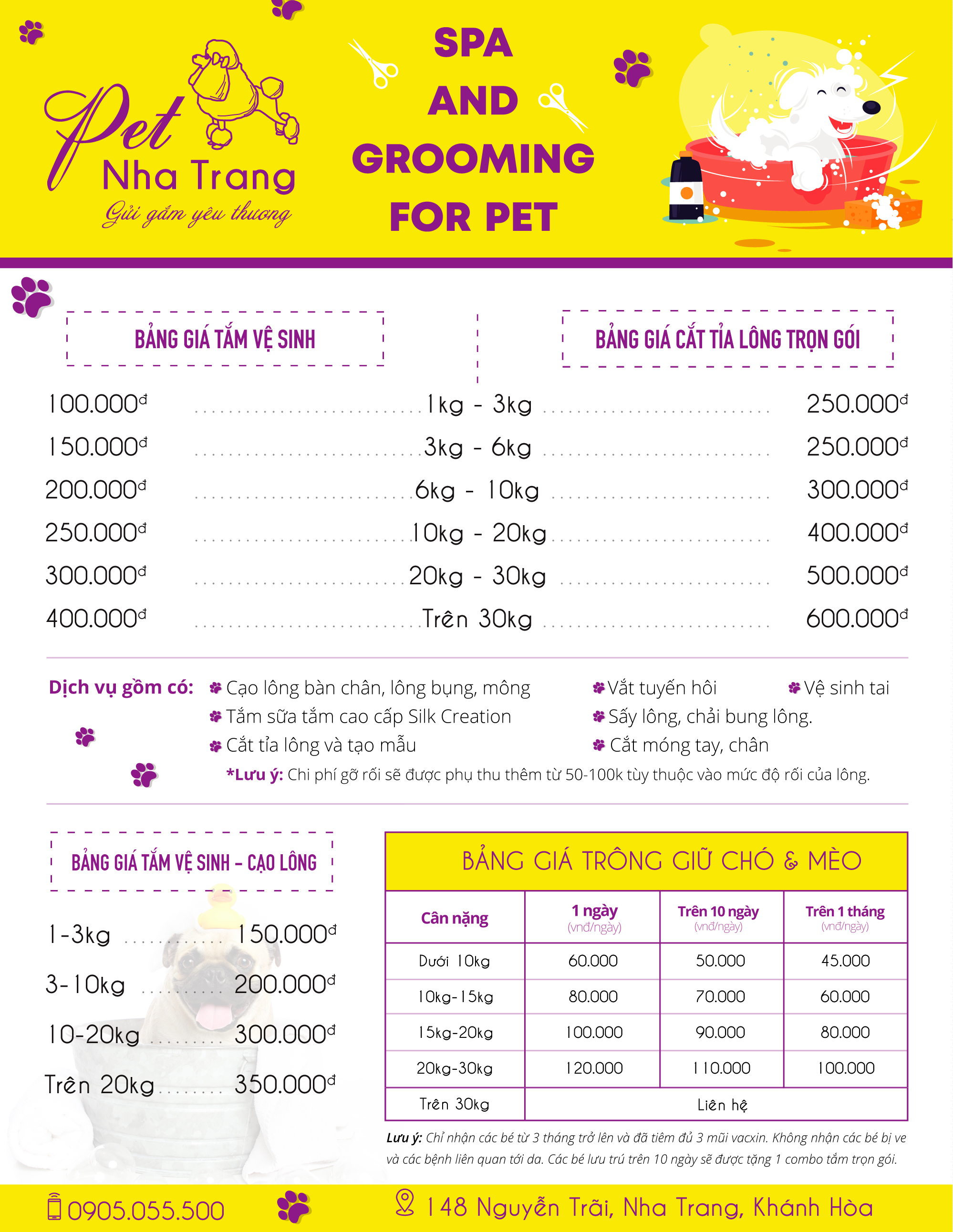Spa - Cắt tỉa lông chó Pet Nha Trang
